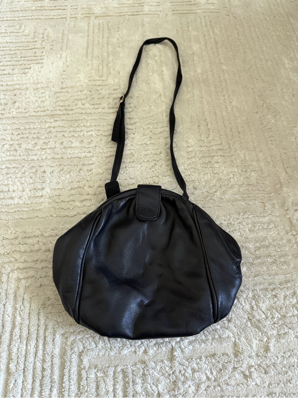 Tignanello Vintage Black Leather Crossbody Bag